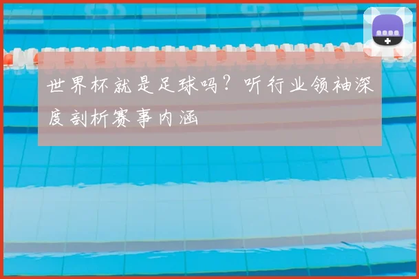 世界杯就是足球吗？听行业领袖深度剖析赛事内涵